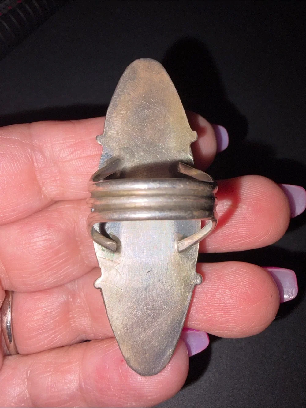 vintage Southwestern Native American-style lapidary inlay ring